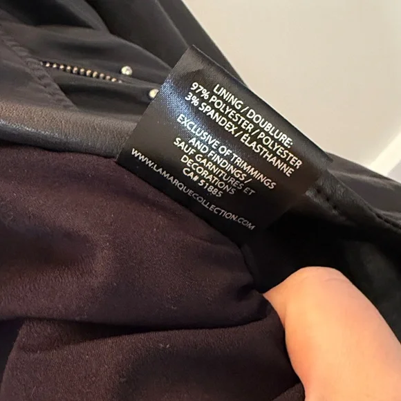 Lamarque Black 100% Leather Piper Studded Biker Jacket Size Medium EUC - Picture 5 of 7